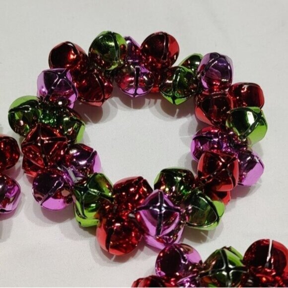 6 Multicolor Jingle Bell Holiday Napkin Rings - Picture 7 of 9